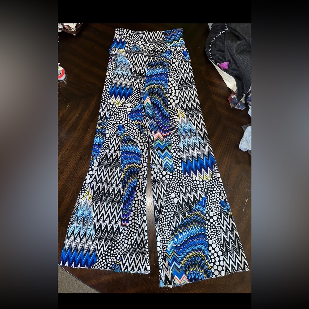 Blink Wear BLUE WHITE Pink Black TRIBAL print colorful trendy palazzo pants Girl